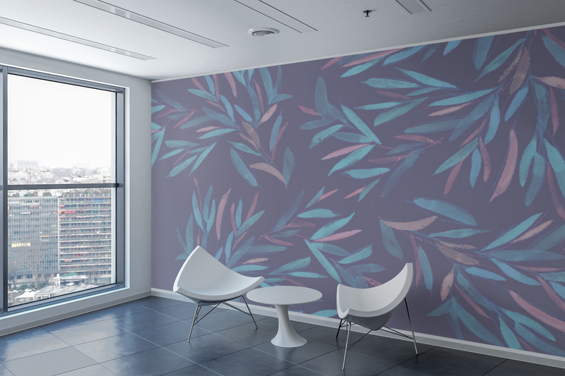 The Muted Purple Leaves Wallpaper
